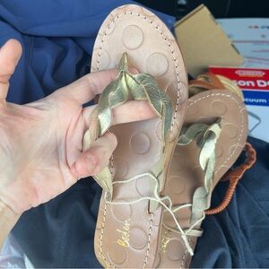 Boden Clementine Gold Flip Flop Sandal US 7.5 / 8 NWOB